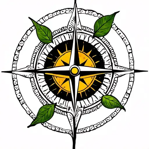 Bohemian Compass / Tree of Life• Design: A compass or Tree of Life with five leaves/branches representing your children tattoo design idea