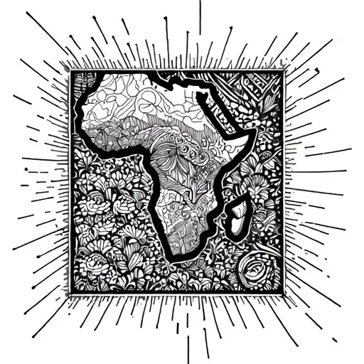 Africa map symbolizing tattoo design idea