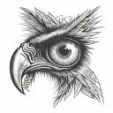 eye of a vulture-a pale blue eye, with a film over it tattoo design idea