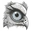 eye of a vulture-a pale blue eye, with a film over it tattoo design idea
