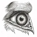 eye of a vulture-a pale blue eye, with a film over it tattoo design idea