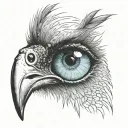 eye of a vulture-a pale blue eye, with a film over it tattoo design idea