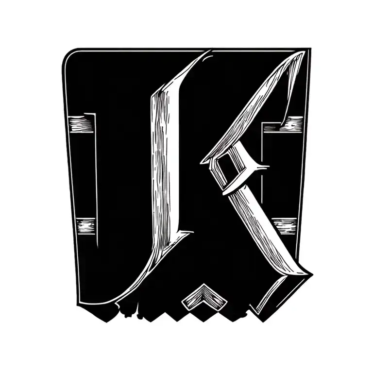 Letters d k n tattoo design idea