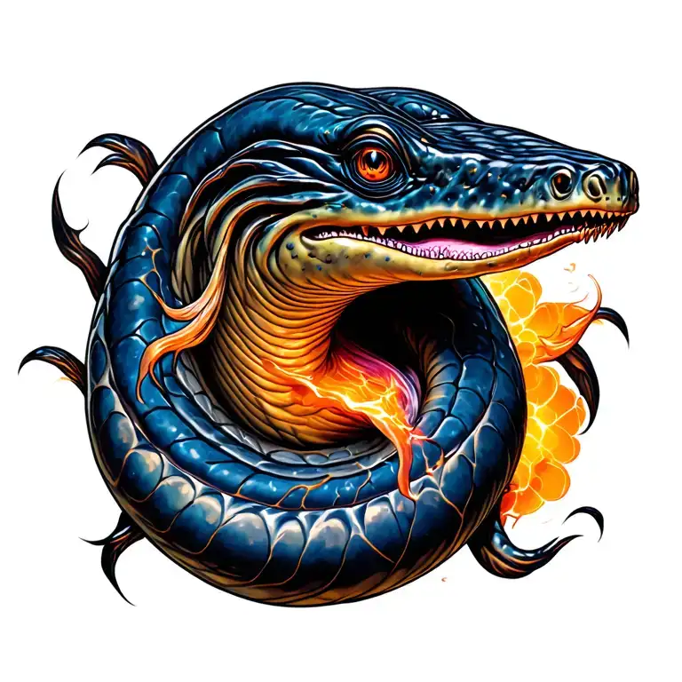 Electric eel wrapped tattoo design idea