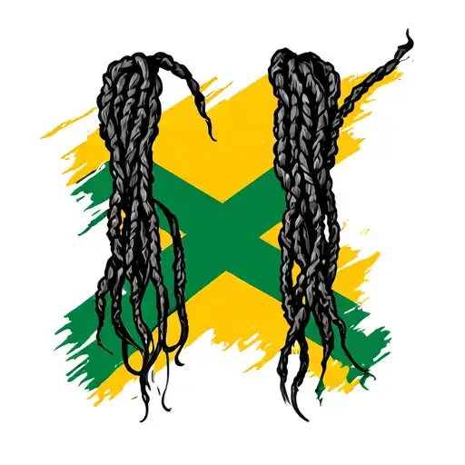 Jamaica flag dread lock tattoo design idea
