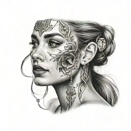 women face tattoo design idea
