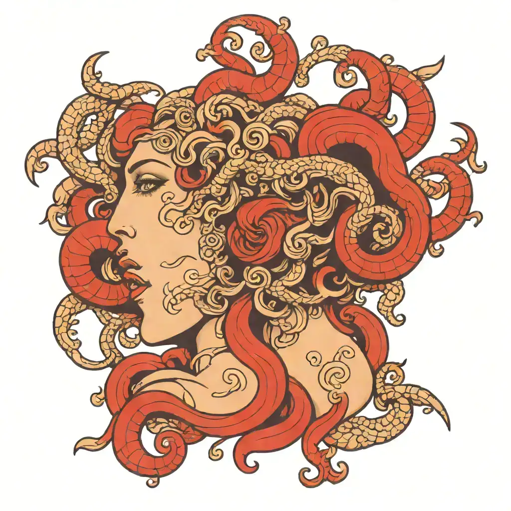 aries cancer medusa tattoo design idea