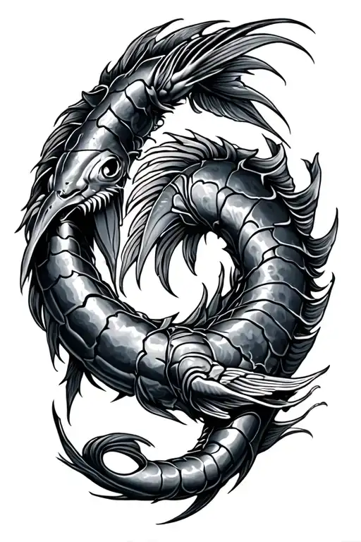 Pisces and Scorpio tattoo design idea