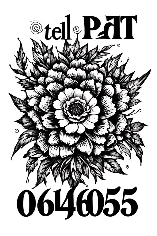 "tel Pat 0649608555" Text times New roman tattoo design idea