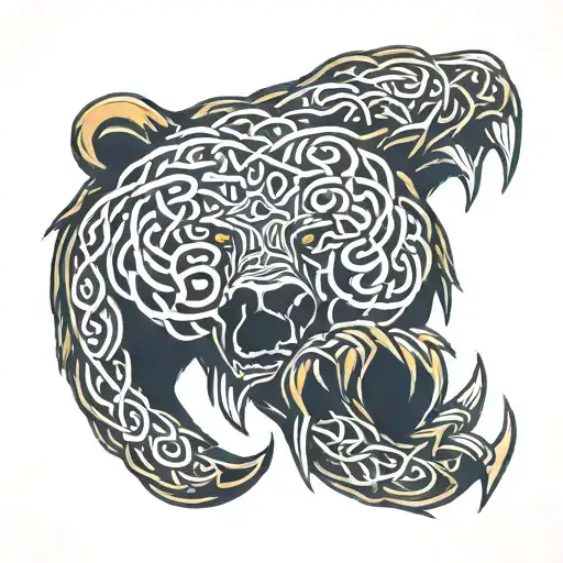 celtic bear claw  tattoo design idea