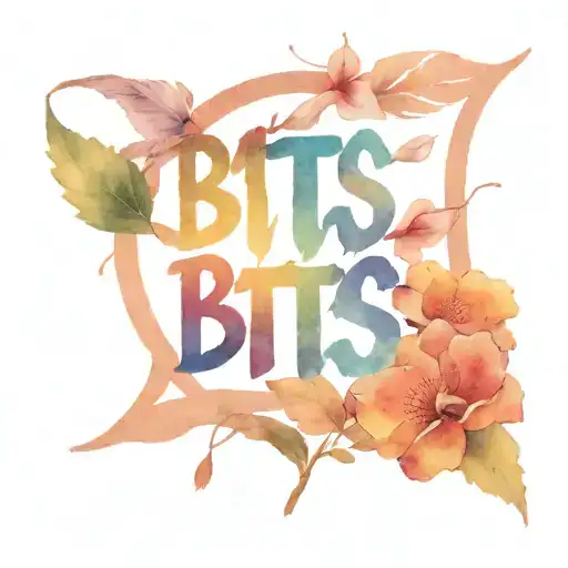 bts name and bts logo with bts army logo tattoo design idea