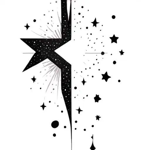 Coverup Stars and Dots tattoo design idea