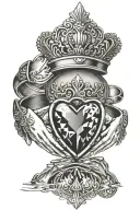 claddagh ring with mountians range reflected tattoo design idea