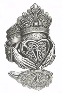 claddagh ring with mountians range reflected tattoo design idea