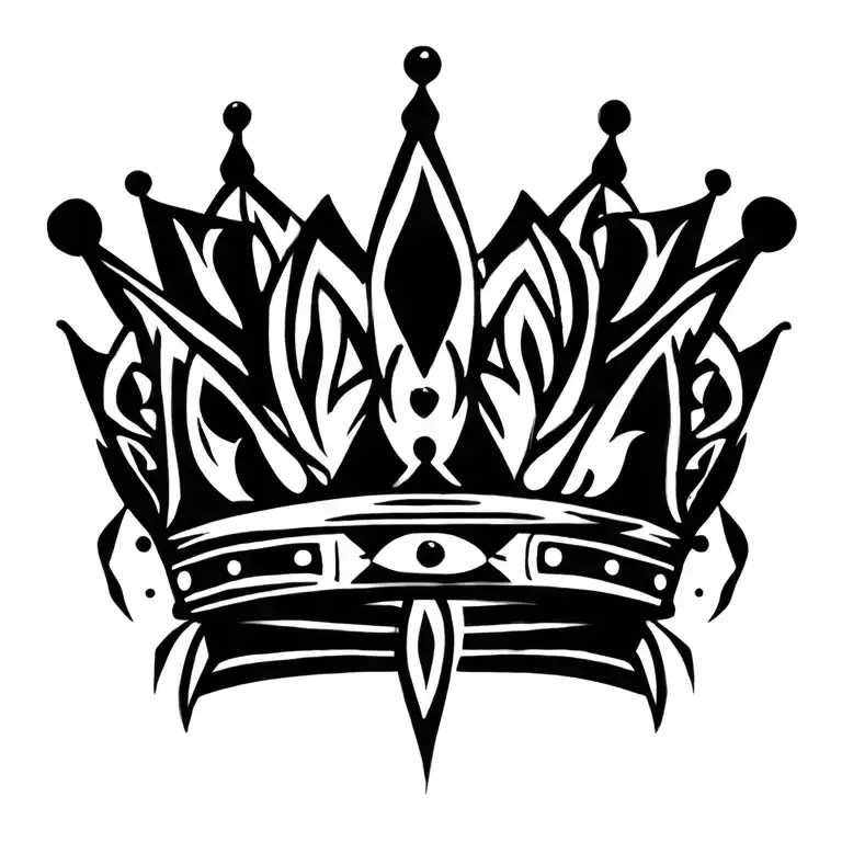 crown surrounded by bold tattoo design idea