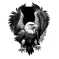 bald eagle wings spread tattoo design idea