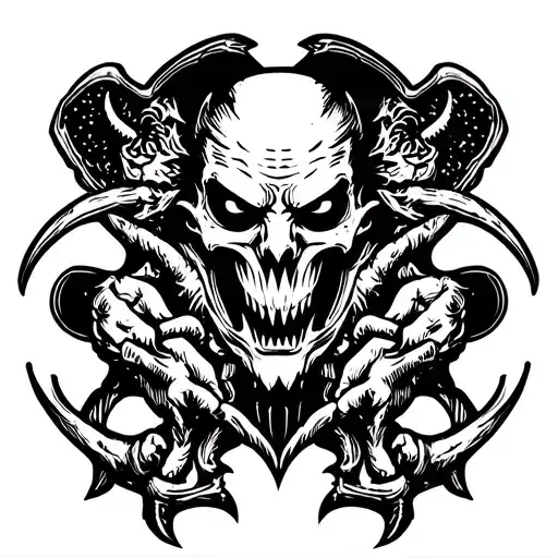 demons arm sleeve undertaker tattoo design idea