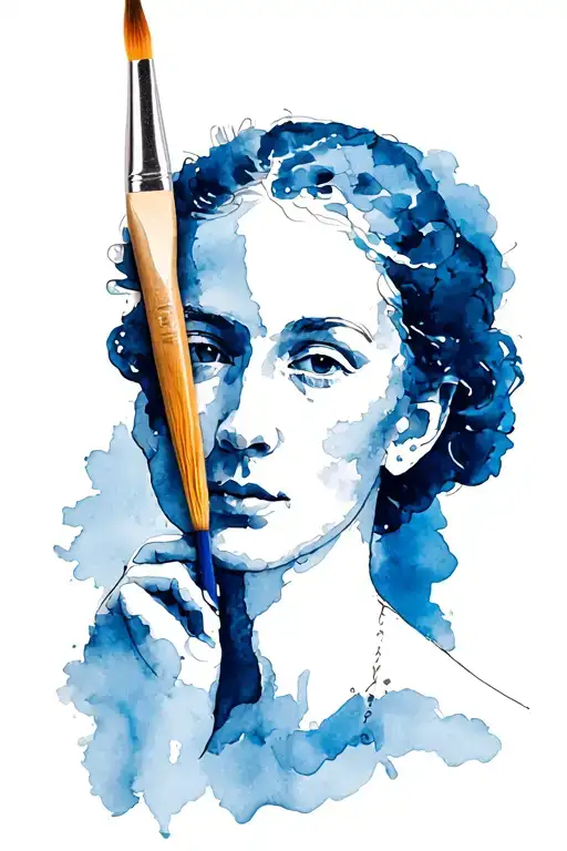 Pablo Picasso paint brush finishing a drawing tattoo design idea