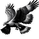 traditional falcon diving tattoo design idea