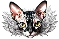 sphynx chat + "Ruby" tattoo design idea