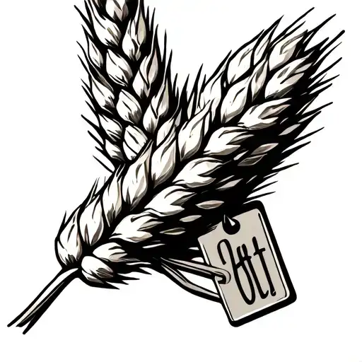 wheat with a sign tattoo tattoo design idea