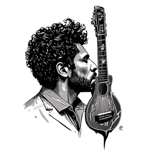 Hector Lavoe silhouette tattoo design idea