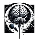 brain and universe inside tattoo design idea