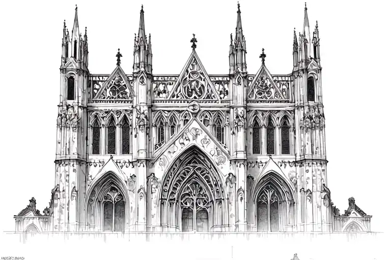 Gothic cathedral tattoo design idea