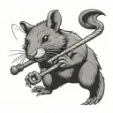 river rat holding a line tattoo design idea