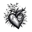 Heart, Plane, Initial, cordinate, best friend tattoo tattoo design idea