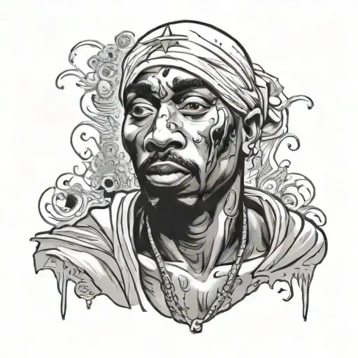 zombie Tupac Shakur tattoo design idea