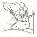 simple skiing snowman tattoo design idea