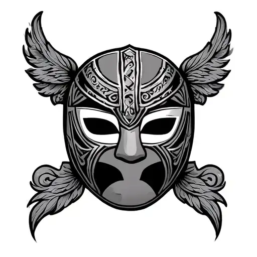 luchador mask brotherhood tattoo design idea