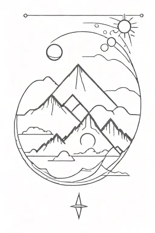balance sonne berge definition tattoo design idea