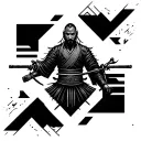 ronin samuri geometric pattern tattoo design idea