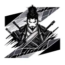 ronin samuri geometric pattern tattoo design idea