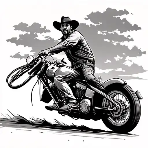 Colombian cowboy riding tattoo design idea