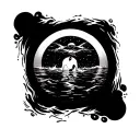a circle with someone swimming in it inspired by mac millers albums swimming and circles tattoo design idea