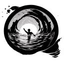 a circle with someone swimming in it inspired by mac millers albums swimming and circles tattoo design idea