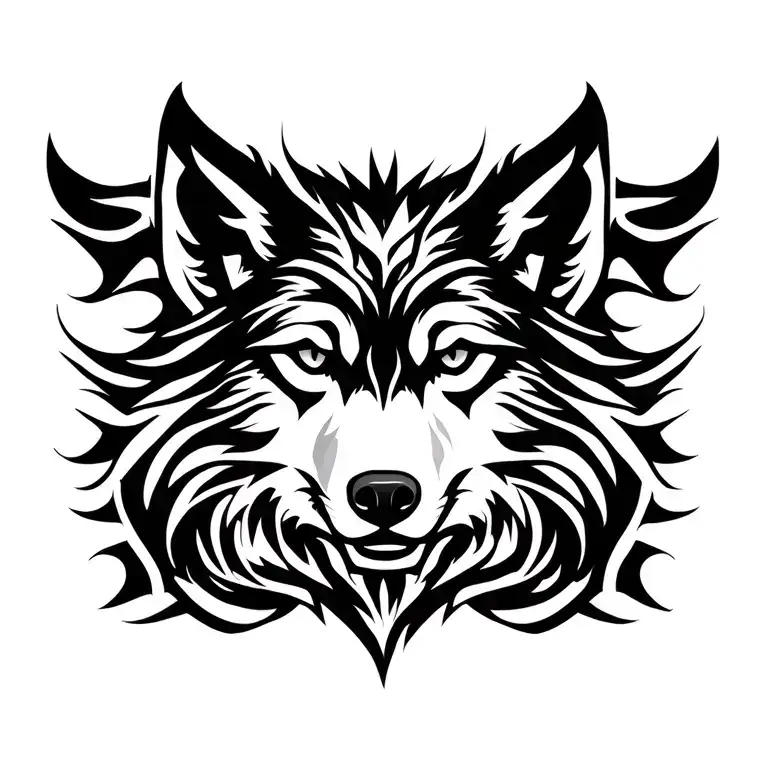 wolf head tattoo design idea