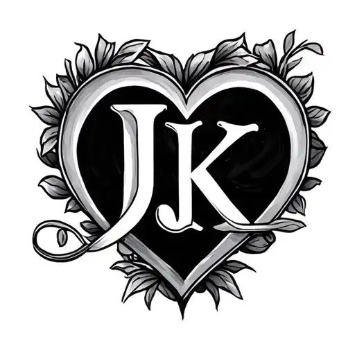heart infinity j k name letter tattoo tattoo design idea