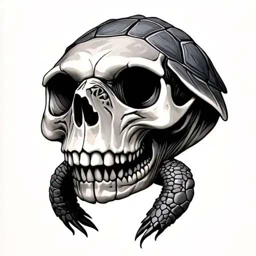 Turtle Skull tattoo design idea