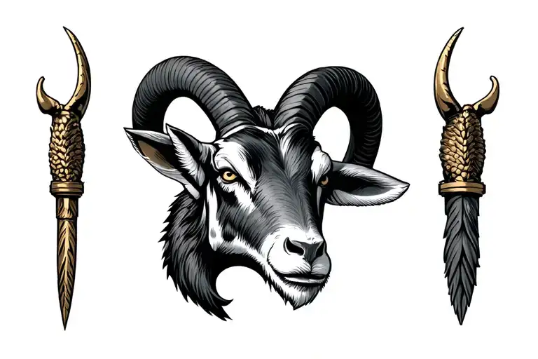 us navy chief angry goat head tattoo design idea