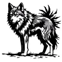 black wolf silhouette surrounded by shadow tattoo design idea