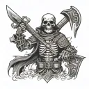 skeleton executioner with executioner's ax tattoo design idea