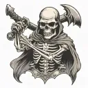 skeleton executioner with executioner's ax tattoo design idea