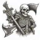 skeleton executioner with executioner's ax tattoo design idea