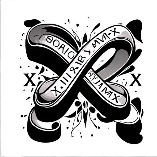 infinity sign with words X-XIII-MMX tattoo design idea