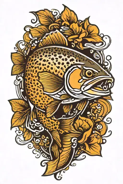 Brown Trout tattoo design idea