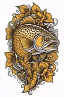 Brown Trout tattoo design idea